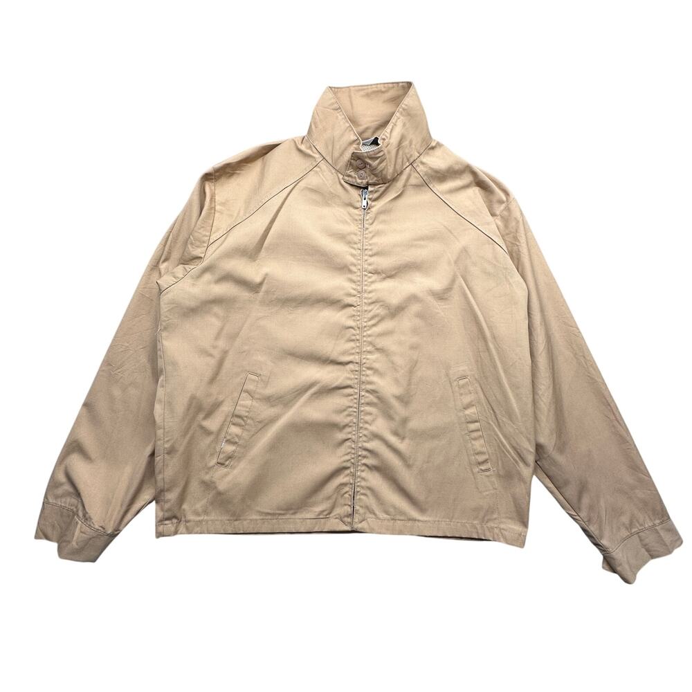 Vintage 80s Harrington Bomber Work Lightweight Jacket Men Large Khaki Full Zip